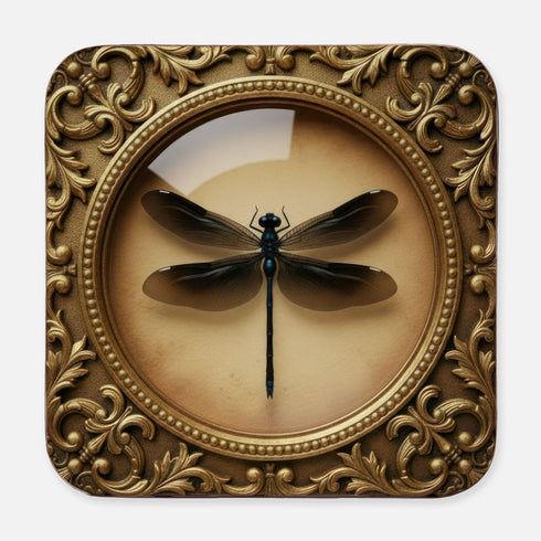 Entomology Taxidermy Coaster Set: Gothic Victorian Specimen Art, Dark Academia Barware