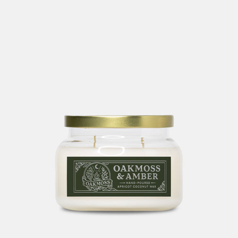 Dark Academia Library Candle - Oakmoss & Amber Scent, 12oz Apricot Coconut Wax