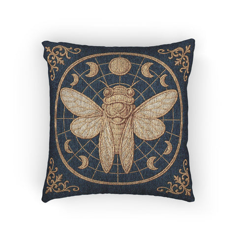 Celestial Cicada Woven Pillow