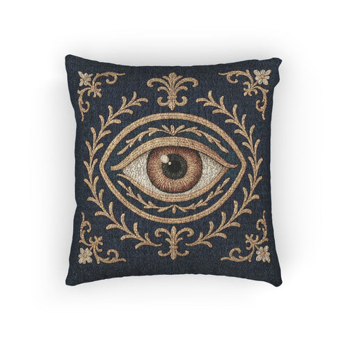 Gothic Revival Evil Eye Woven Pillow