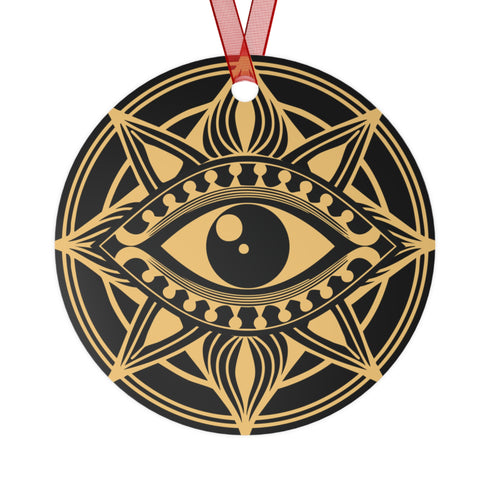 Evil Eye Christmas Ornament in Art Deco Style.