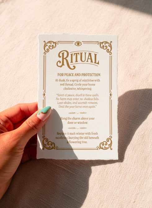 Luxury Mistletoe Ritual Card Set - Gold Foil Vellum, Winter Solstice Gift Box