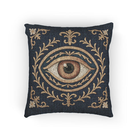 Gothic Revival Evil Eye Woven Pillow