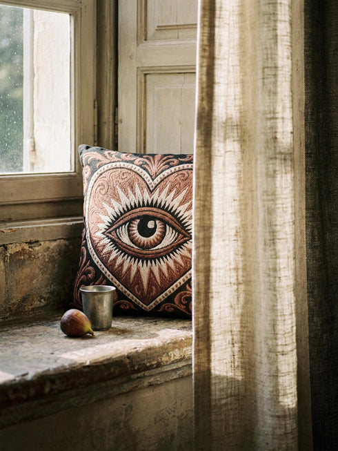 Woven Sacred Third Eye Heart Pillow