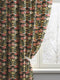 Blackout curtain panel featuring mystical moth pattern with all-seeing eyes, crescent moons, and botanical florals in olive green, cream, rose on dark background. Heavyweight polyester fabric with rich satiny texture, rod pocket construction, gothic home decor, witchy aesthetic, occult symbolism, apothecary style window treatment for bedroom or living room
