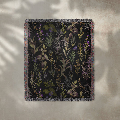 Midnight Garden Woven Throw Blanket