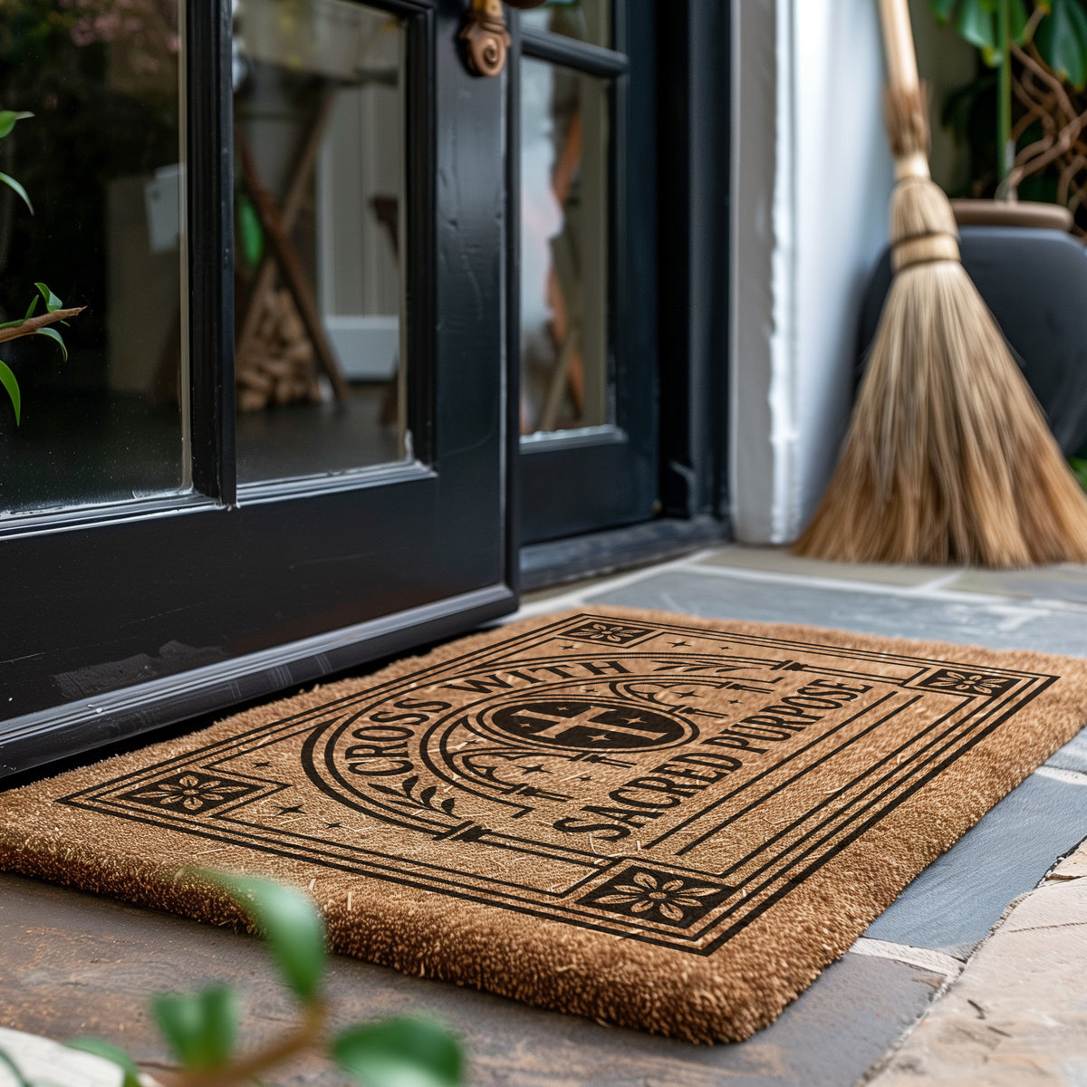 Coir Outdoor Mat for Threshold Protection, Talisman Spell Doormat for ...